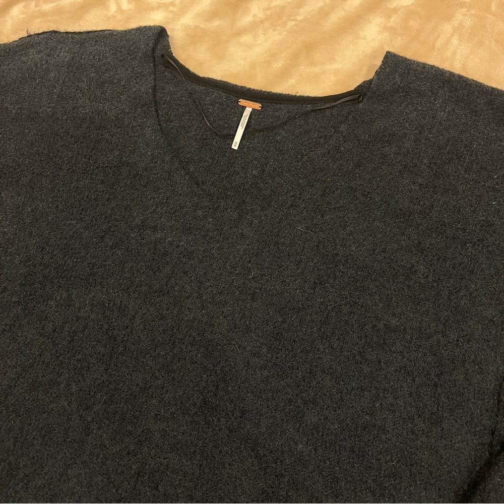 Free People Charcoal and Black Sweater Size Large